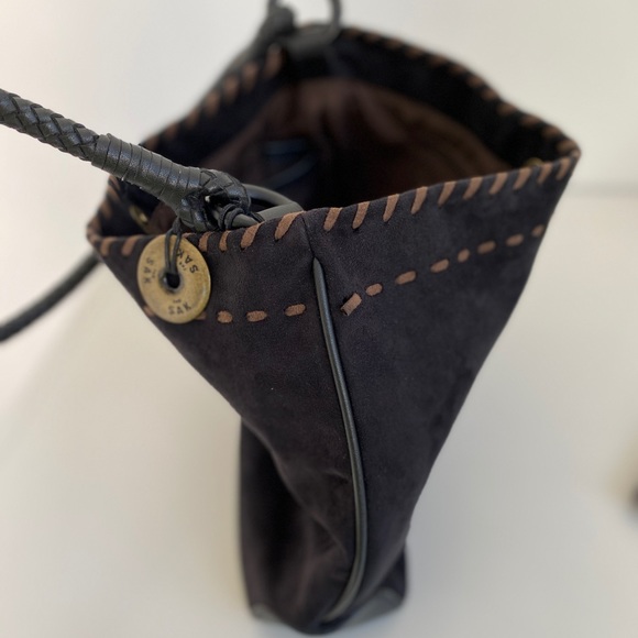 The Sak Black Suede Shoulder Bag Purse - Picture 10 of 10